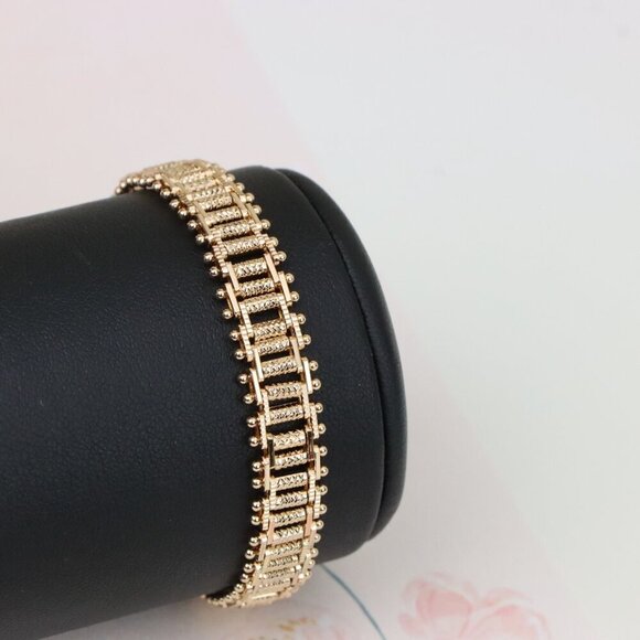 "Rose Gold Textured Chain Bracelet in High-Polish Finish, XPBL1146 - Picture 7 of 12